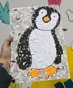 paper tearing penguin