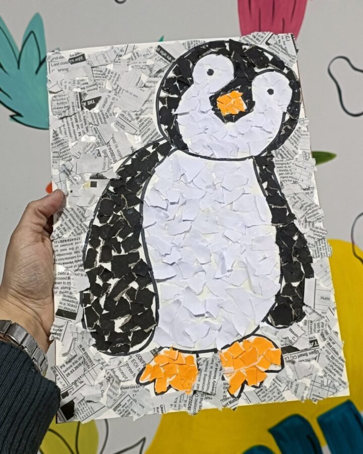 paper tearing penguin