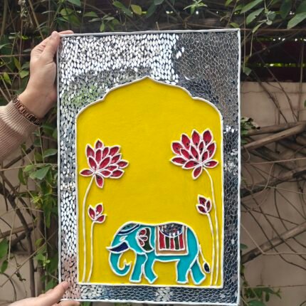 Handcrafted Elephant Wall Art (Traditional Decorative Frame)